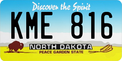 ND license plate KME816