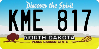ND license plate KME817