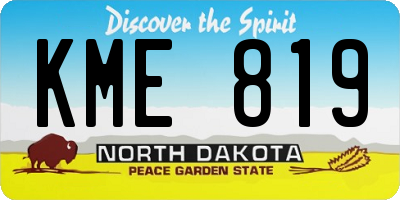 ND license plate KME819