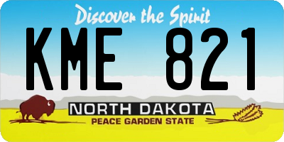 ND license plate KME821