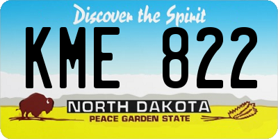 ND license plate KME822