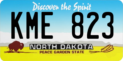 ND license plate KME823
