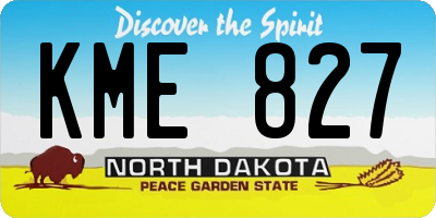 ND license plate KME827