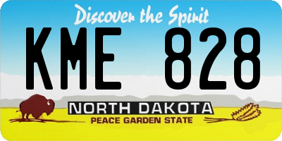 ND license plate KME828