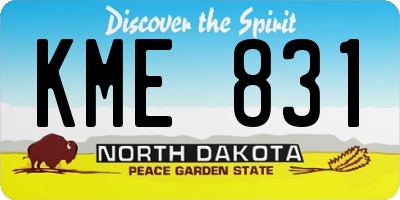 ND license plate KME831