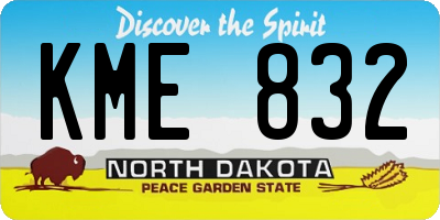 ND license plate KME832