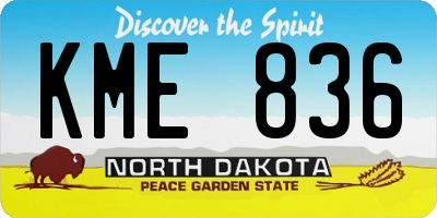ND license plate KME836