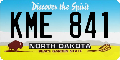 ND license plate KME841