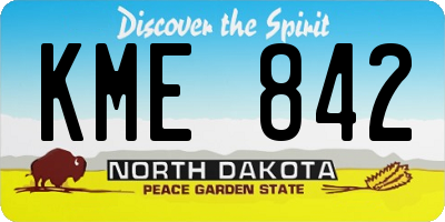 ND license plate KME842