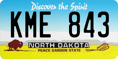 ND license plate KME843