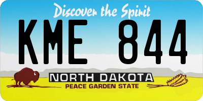 ND license plate KME844