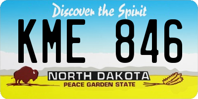 ND license plate KME846