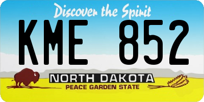 ND license plate KME852