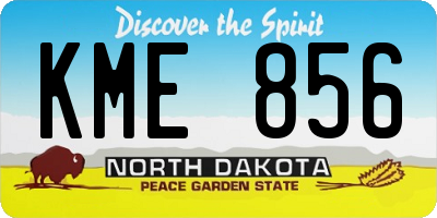 ND license plate KME856