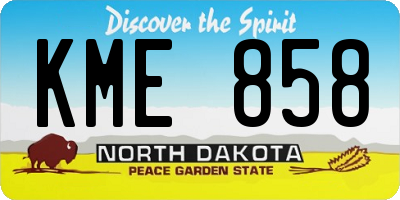 ND license plate KME858