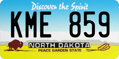 ND license plate KME859