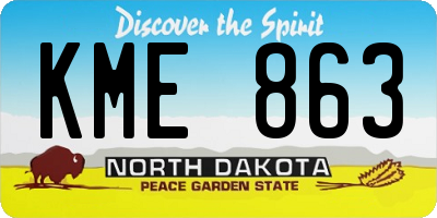 ND license plate KME863