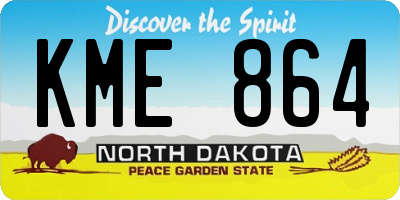 ND license plate KME864