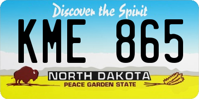 ND license plate KME865