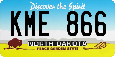 ND license plate KME866