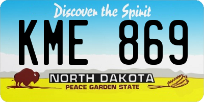 ND license plate KME869