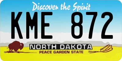 ND license plate KME872