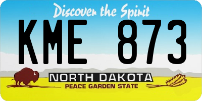 ND license plate KME873