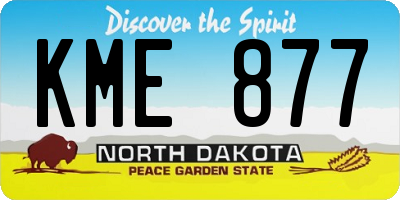 ND license plate KME877