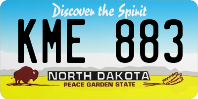 ND license plate KME883