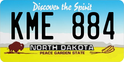 ND license plate KME884