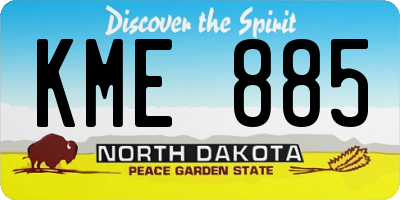 ND license plate KME885