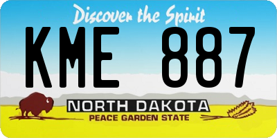 ND license plate KME887