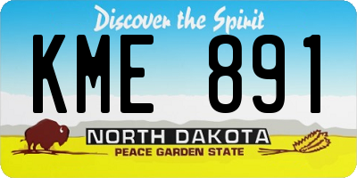 ND license plate KME891