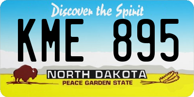 ND license plate KME895