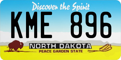 ND license plate KME896