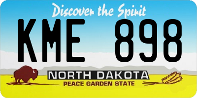 ND license plate KME898