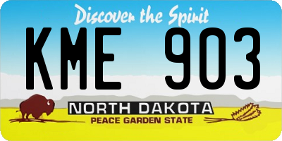 ND license plate KME903