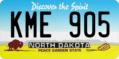 ND license plate KME905