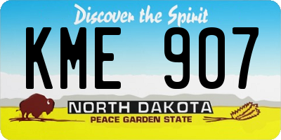 ND license plate KME907