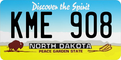 ND license plate KME908