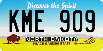 ND license plate KME909