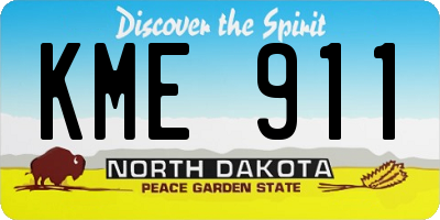 ND license plate KME911