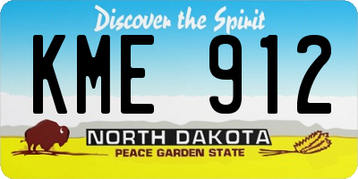 ND license plate KME912