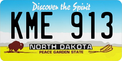 ND license plate KME913