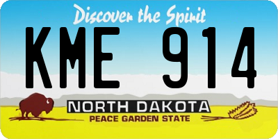 ND license plate KME914