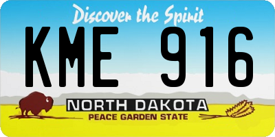 ND license plate KME916