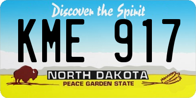 ND license plate KME917
