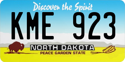 ND license plate KME923
