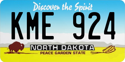 ND license plate KME924