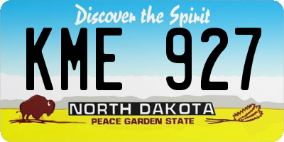 ND license plate KME927